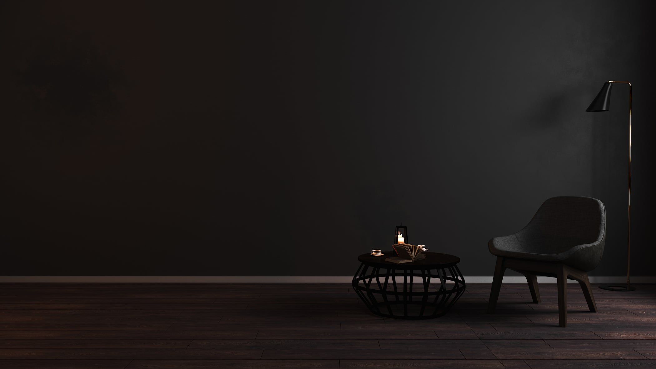 Modern Luxury Dark Living Room Interior